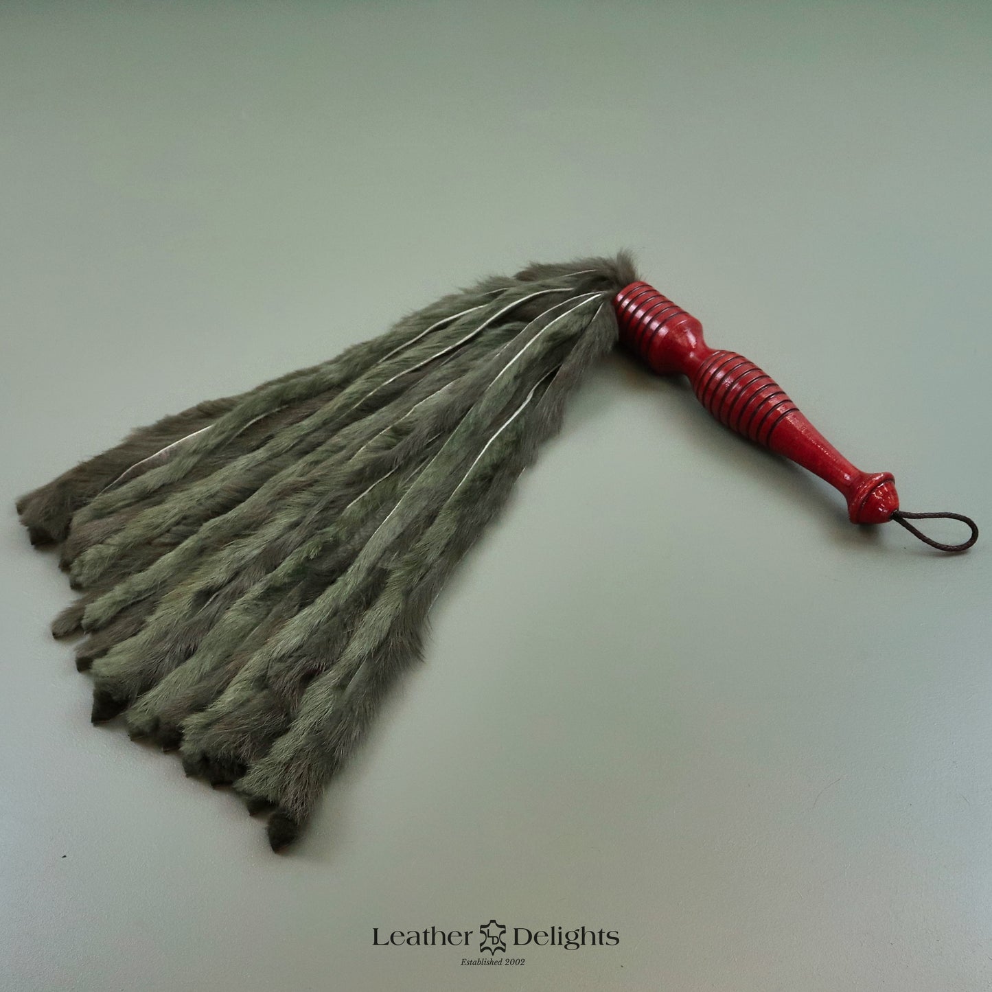 Two Tone Forrest Green Rabbit Fur Flogger