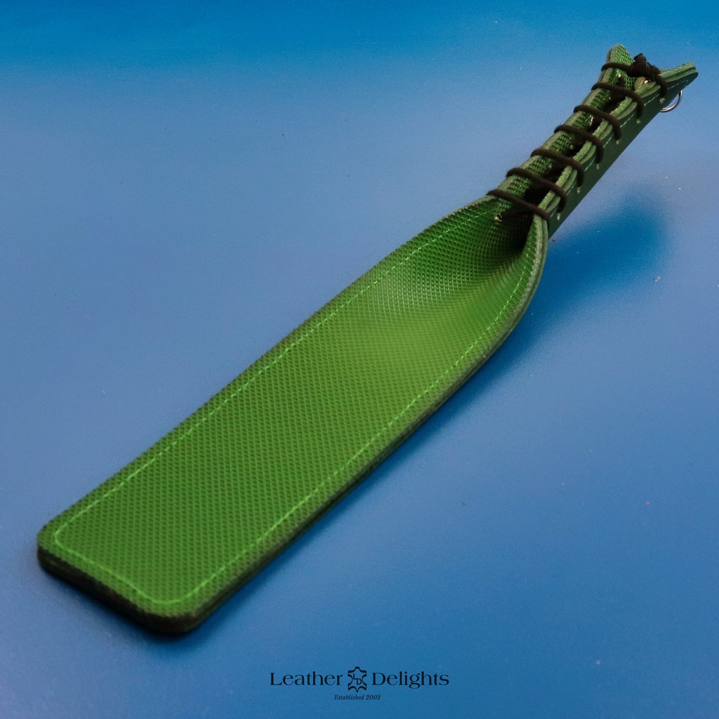Double Cheek Slapper - Green Leather & Green Inverted Dimple Rubber