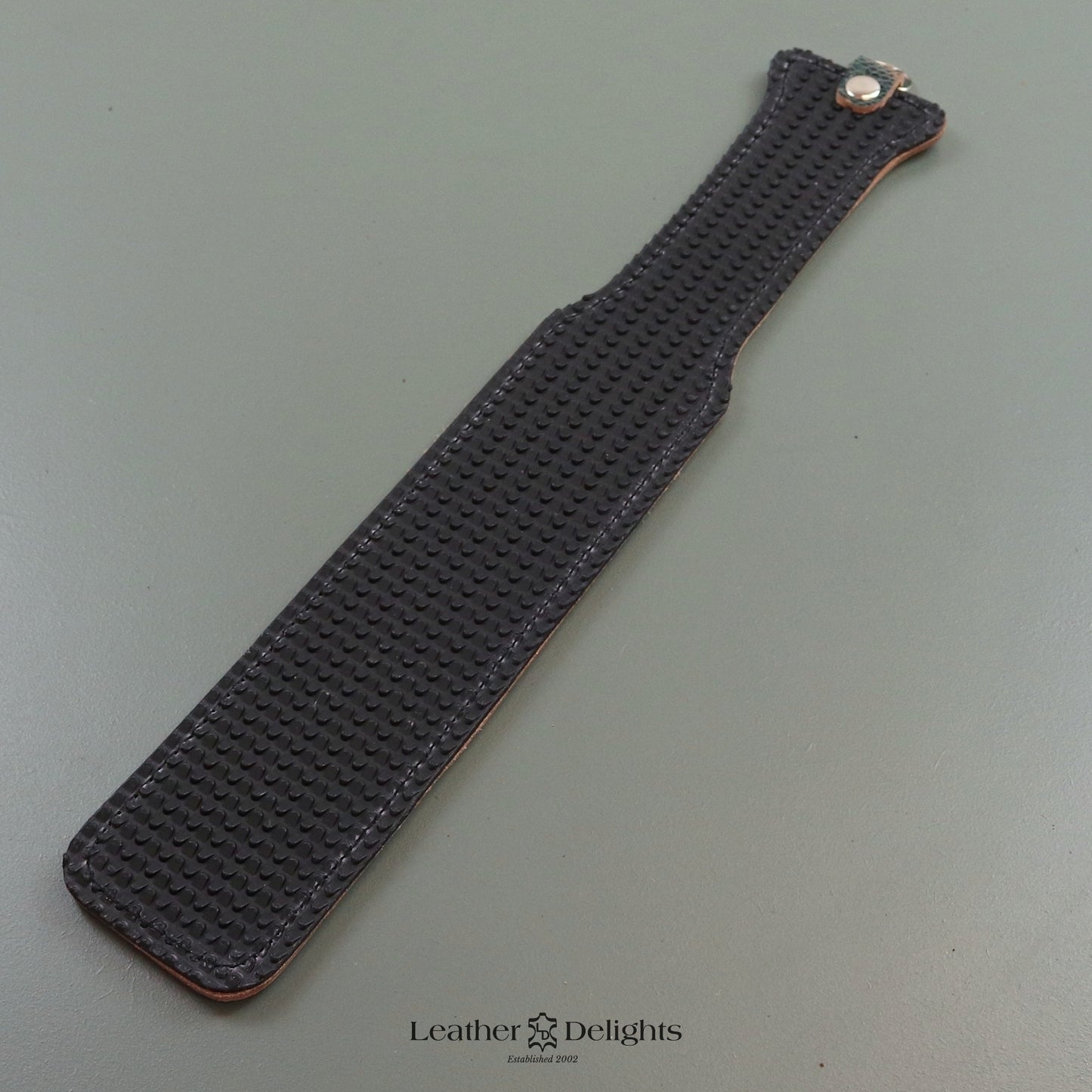 Justice Paddle - Snake Print Leather & Pyramid Rubber
