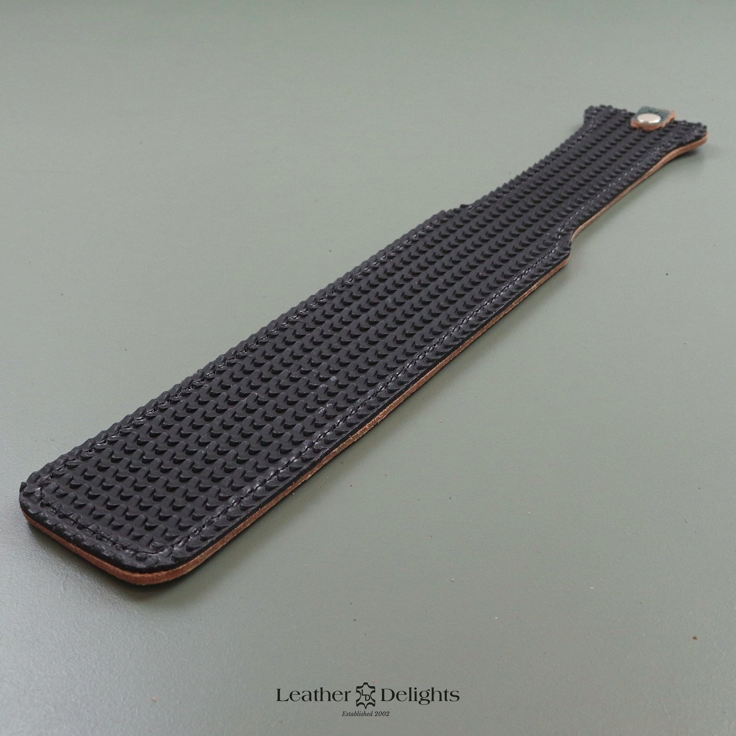 Justice Paddle - Snake Print Leather & Pyramid Rubber