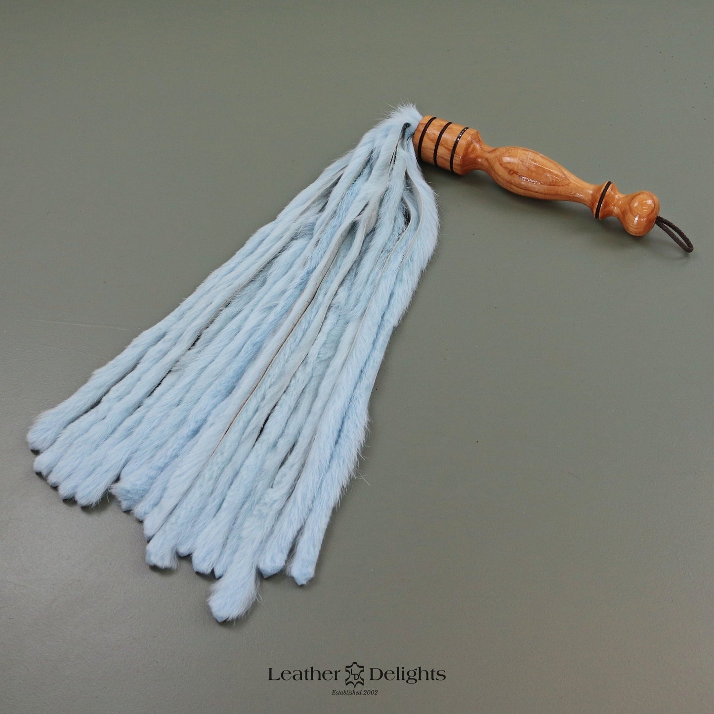 Baby Blue Rabbit Fur Flogger