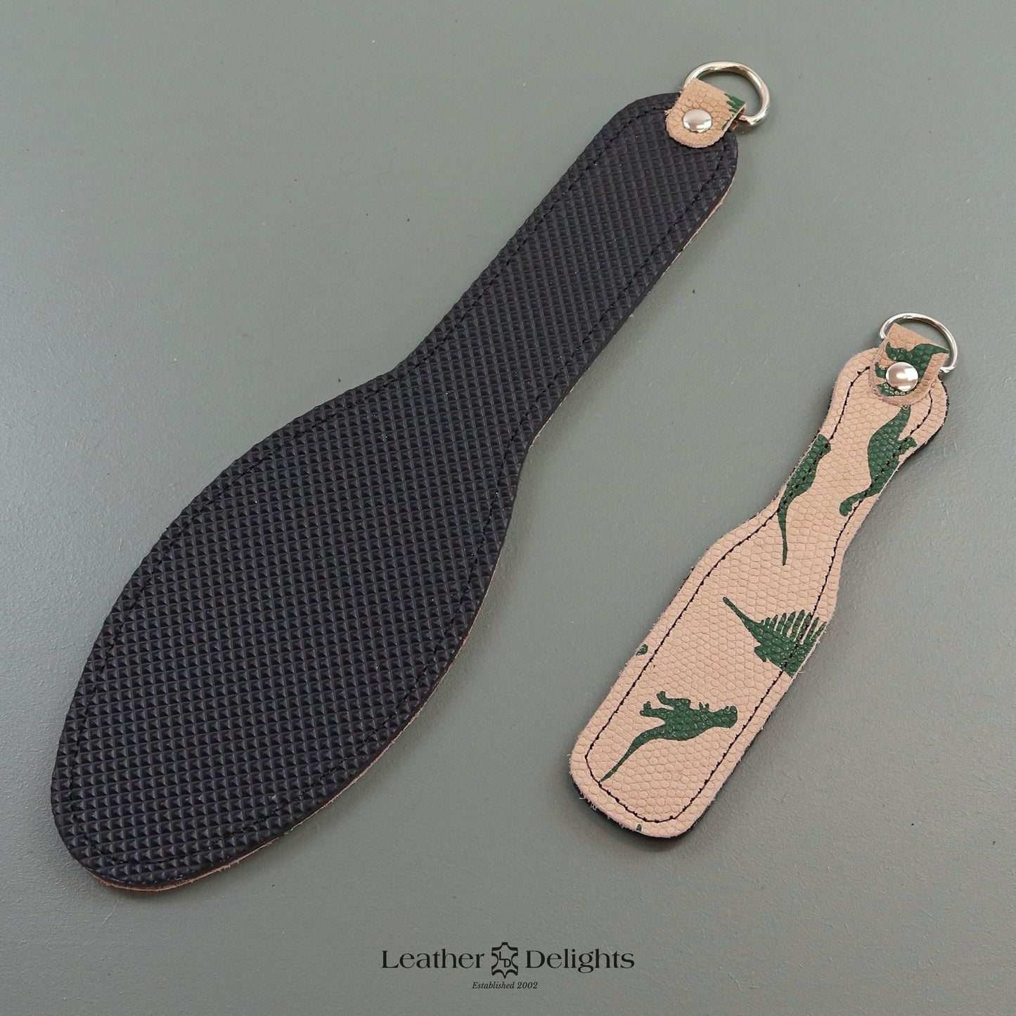Shoe Sole - Dinosaur Print Leather & Dimpled Rubber