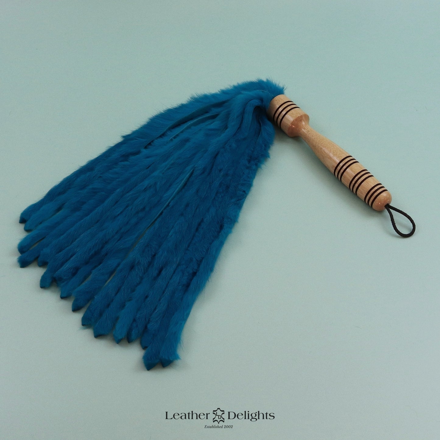 Turquoise Rabbit Fur Flogger