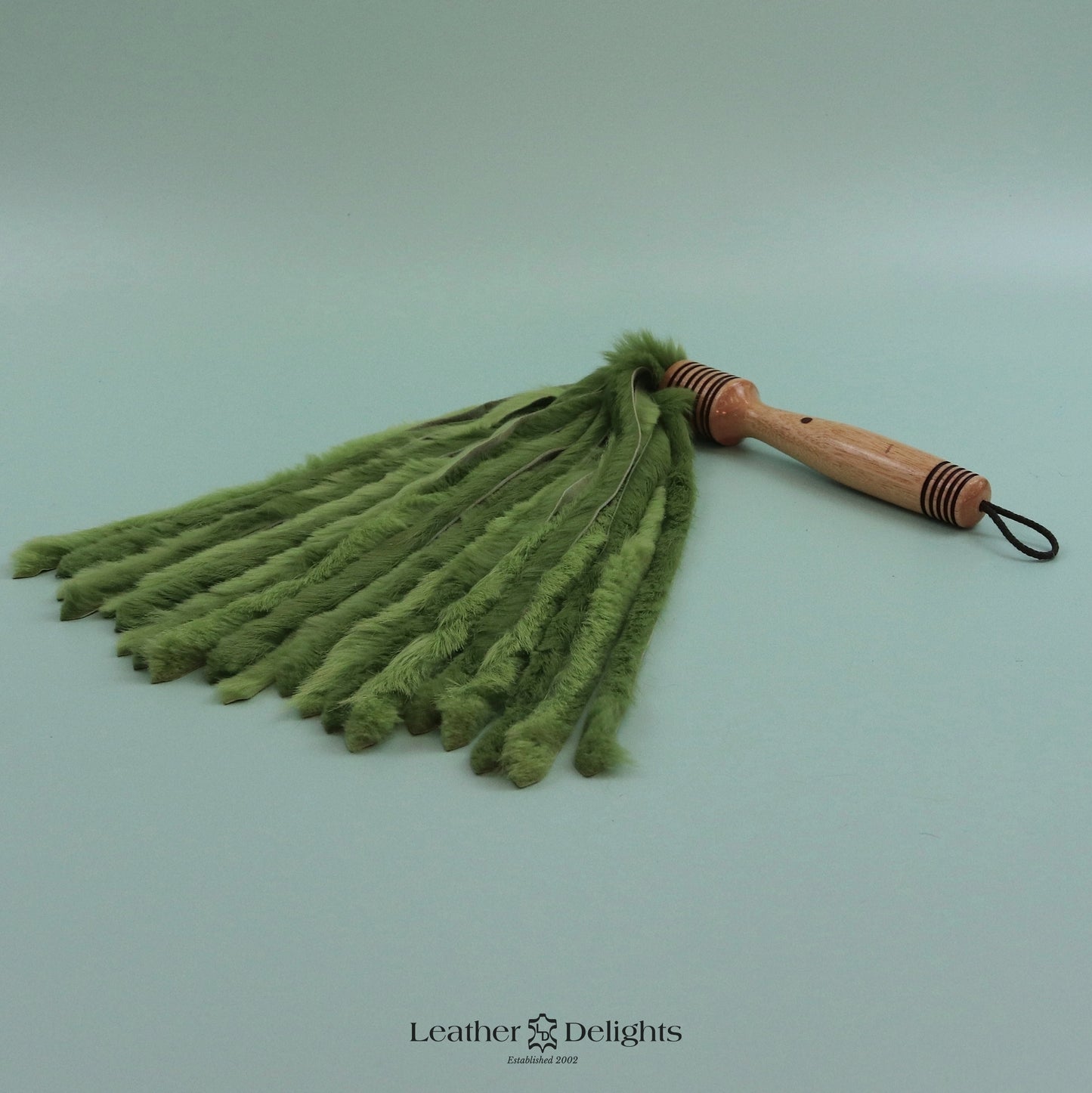 Two Tone Lime Green Rabbit Fur Flogger