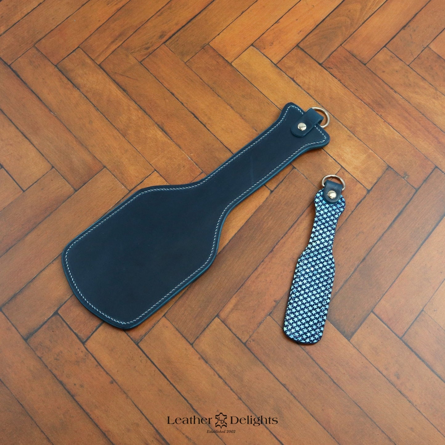 Intimidator Paddle - Blue Leather with Sparkly Stars