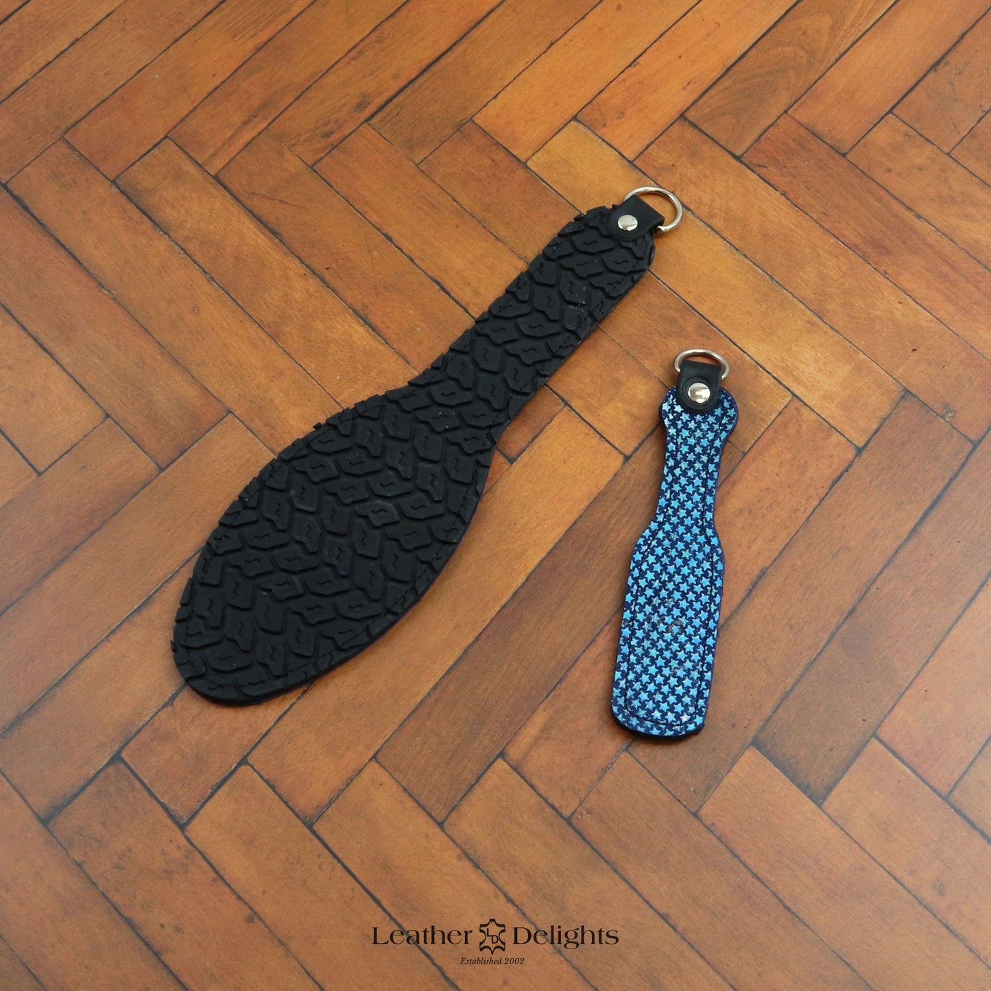 Shoe Sole - Sparkly Blue Stars & Black Tyre Tread Rubber