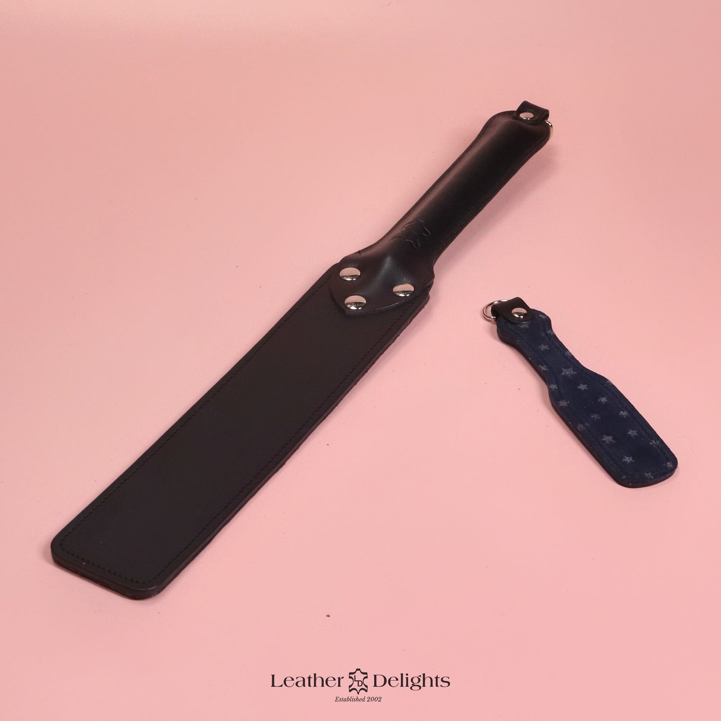 Punishment Paddle - Stars Suede & Black Leather