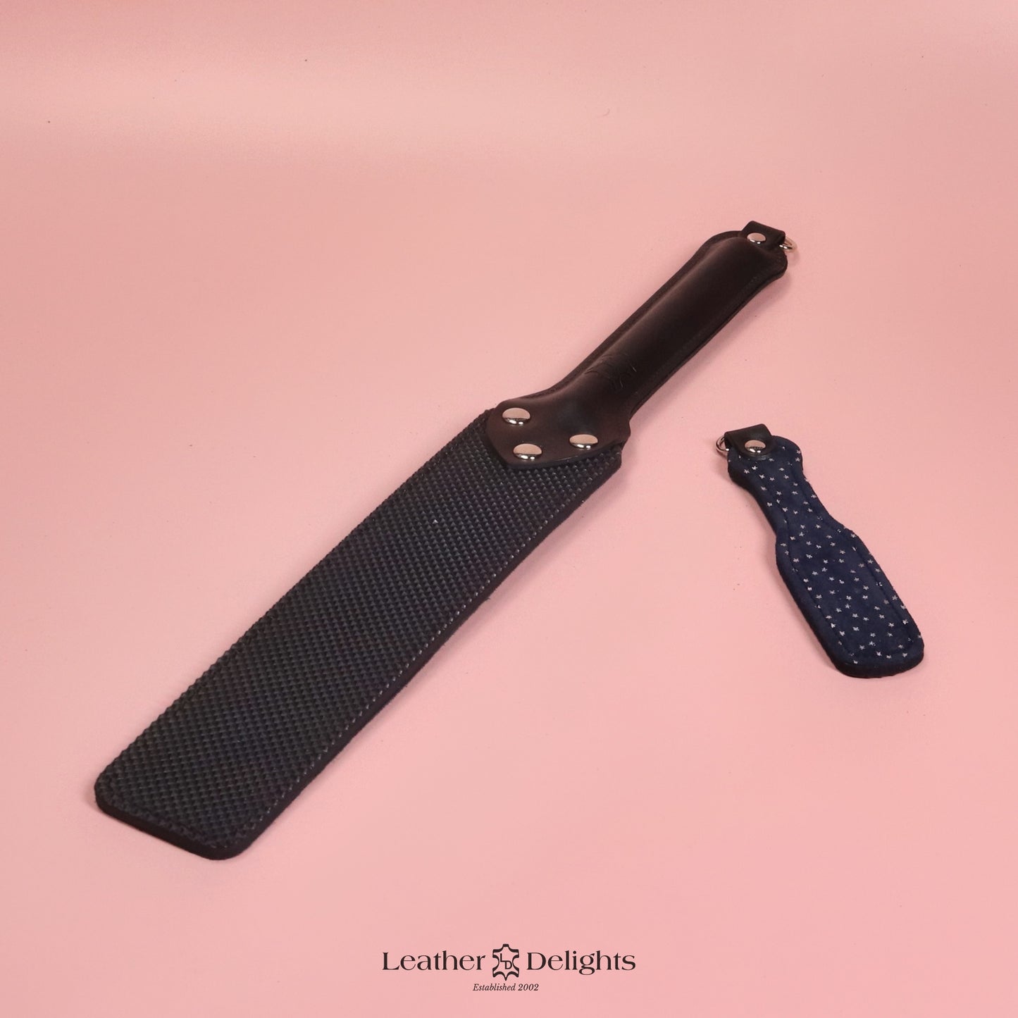 Punishment Paddle - Stars Suede & Black Dimpled Rubber