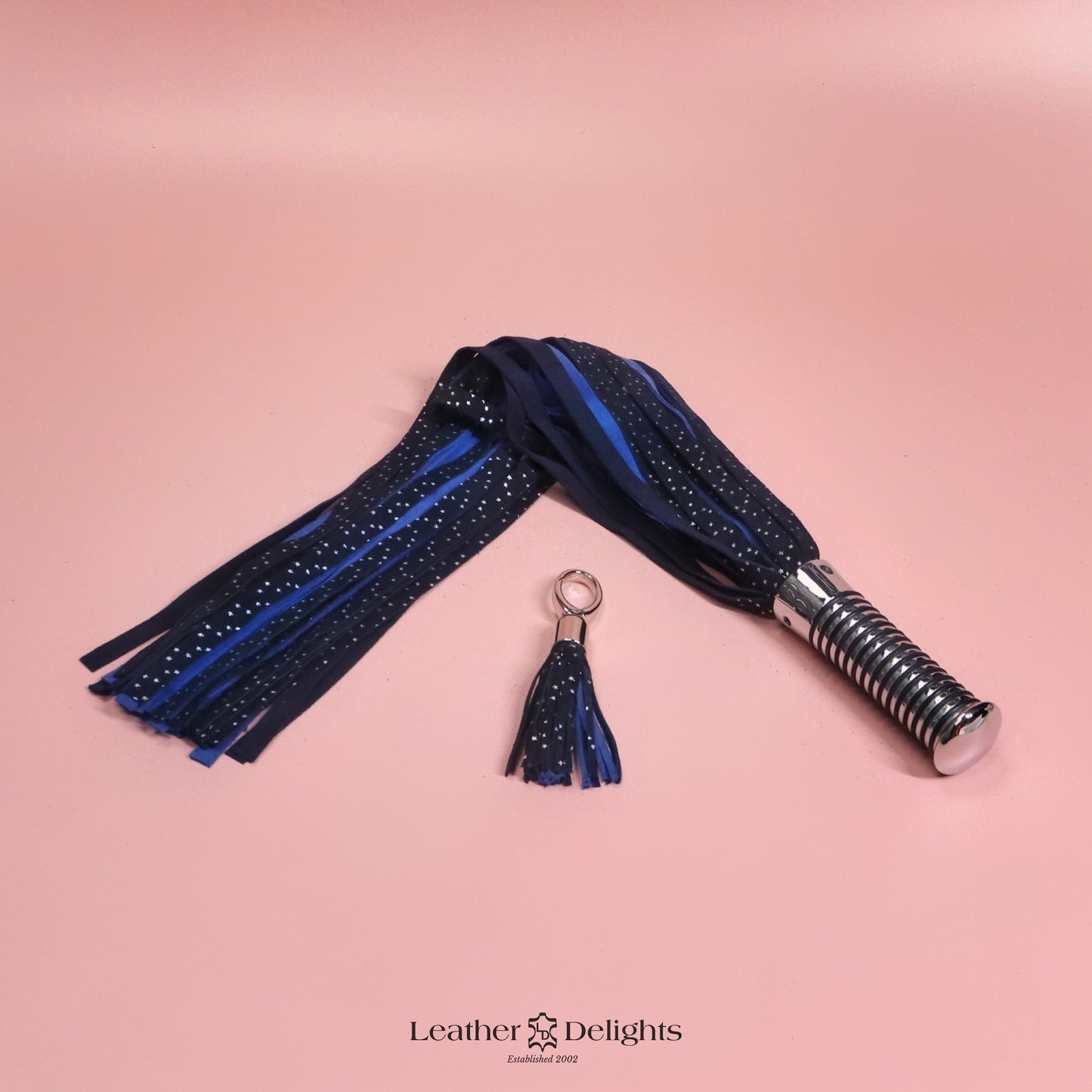 Torture Chamber Flogger - Stars & Royal Blue Suede