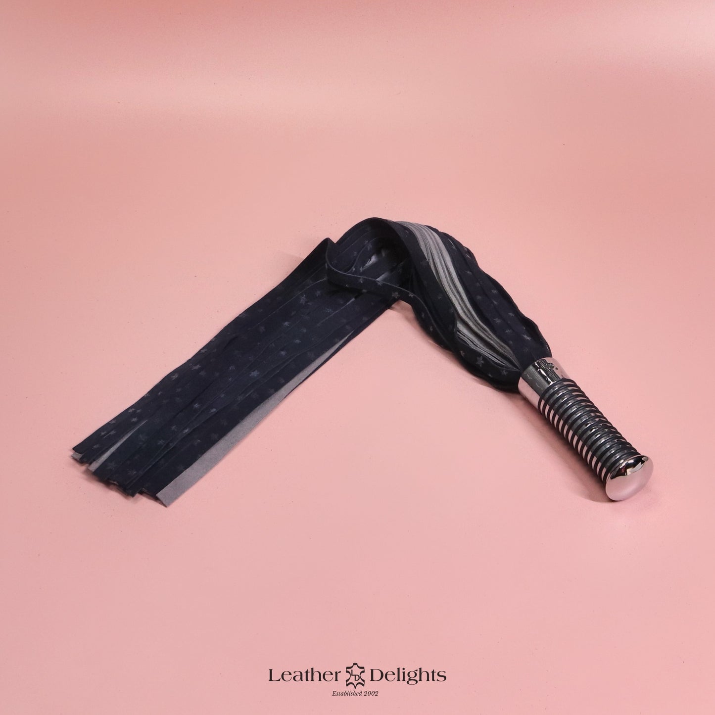 Torture Chamber Flogger - Stars & Light Grey Suede