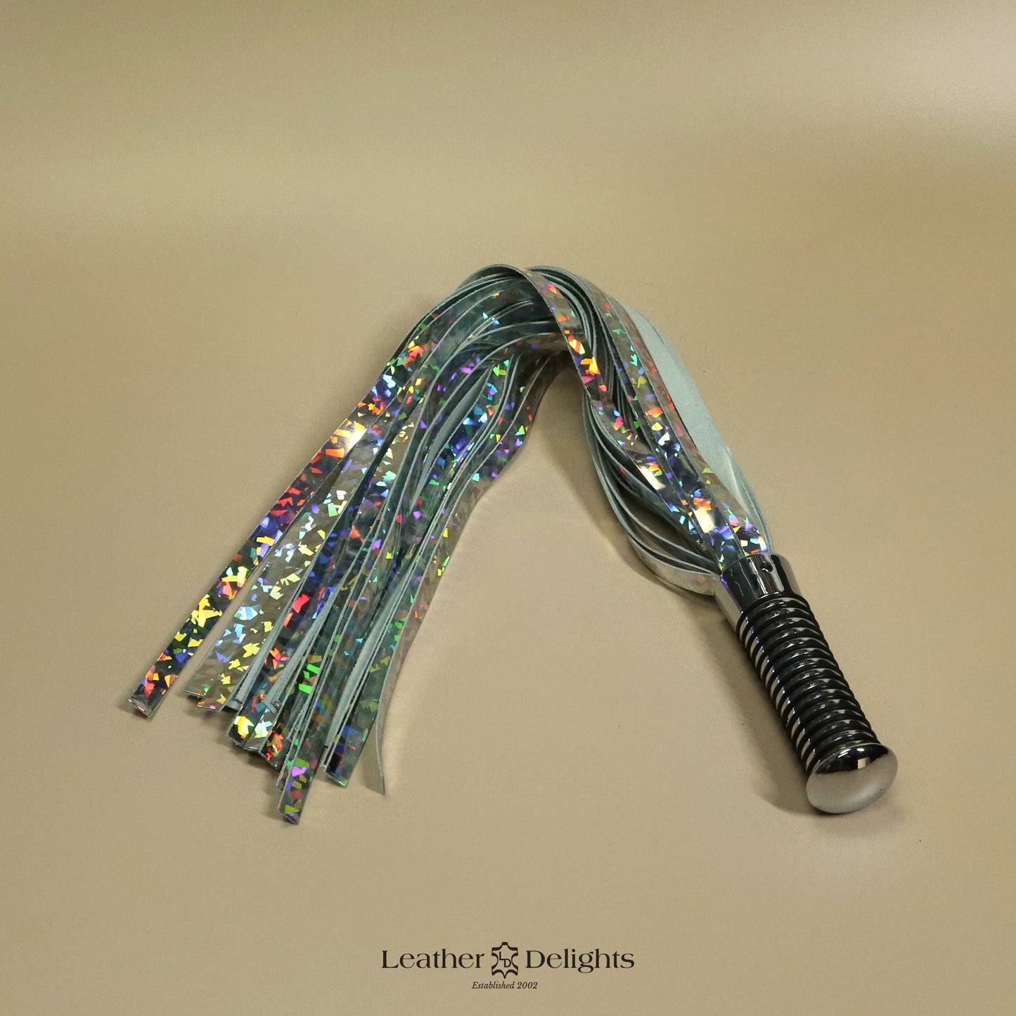 Torture Chamber Flogger - Holographic Leather