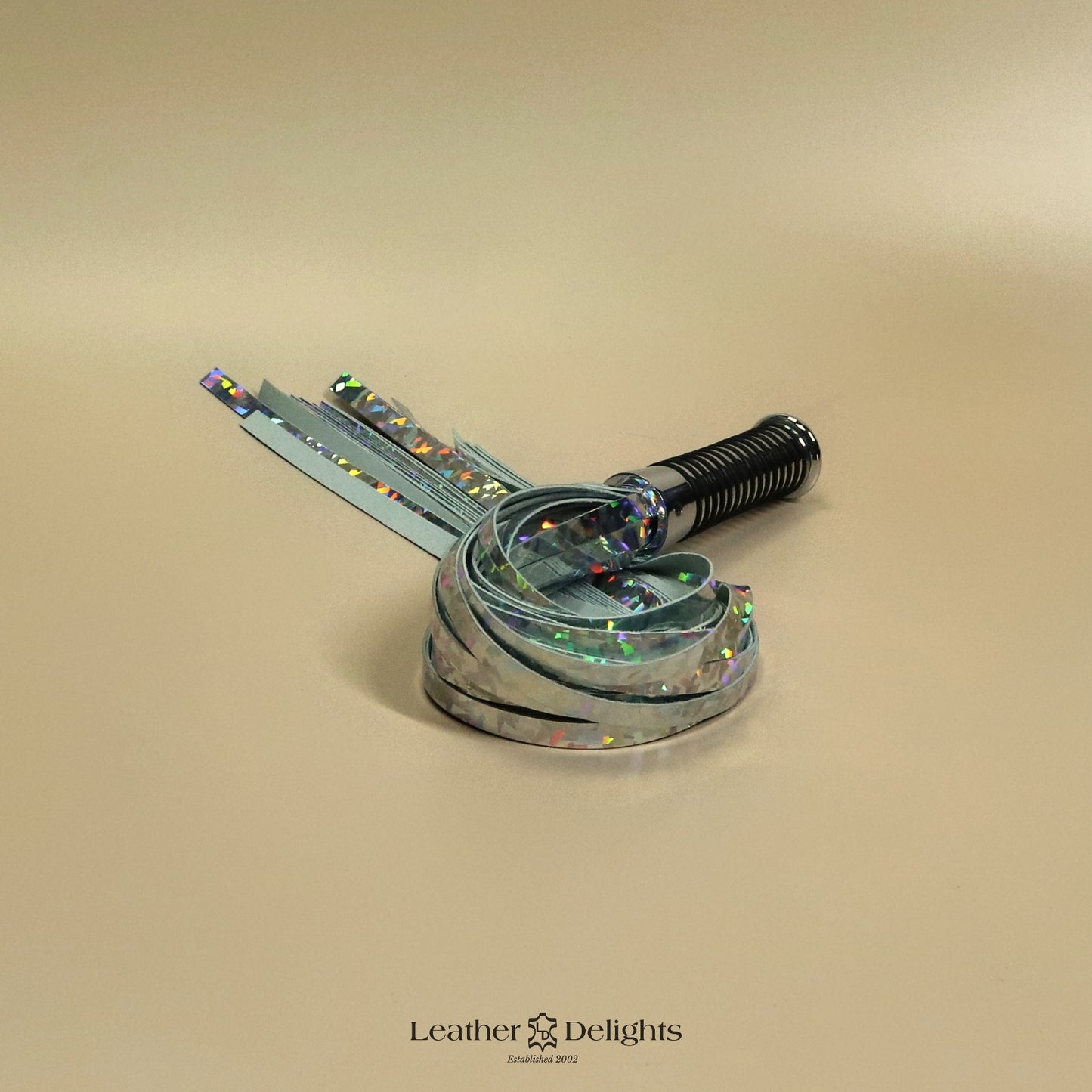 Torture Chamber Flogger - Holographic Leather