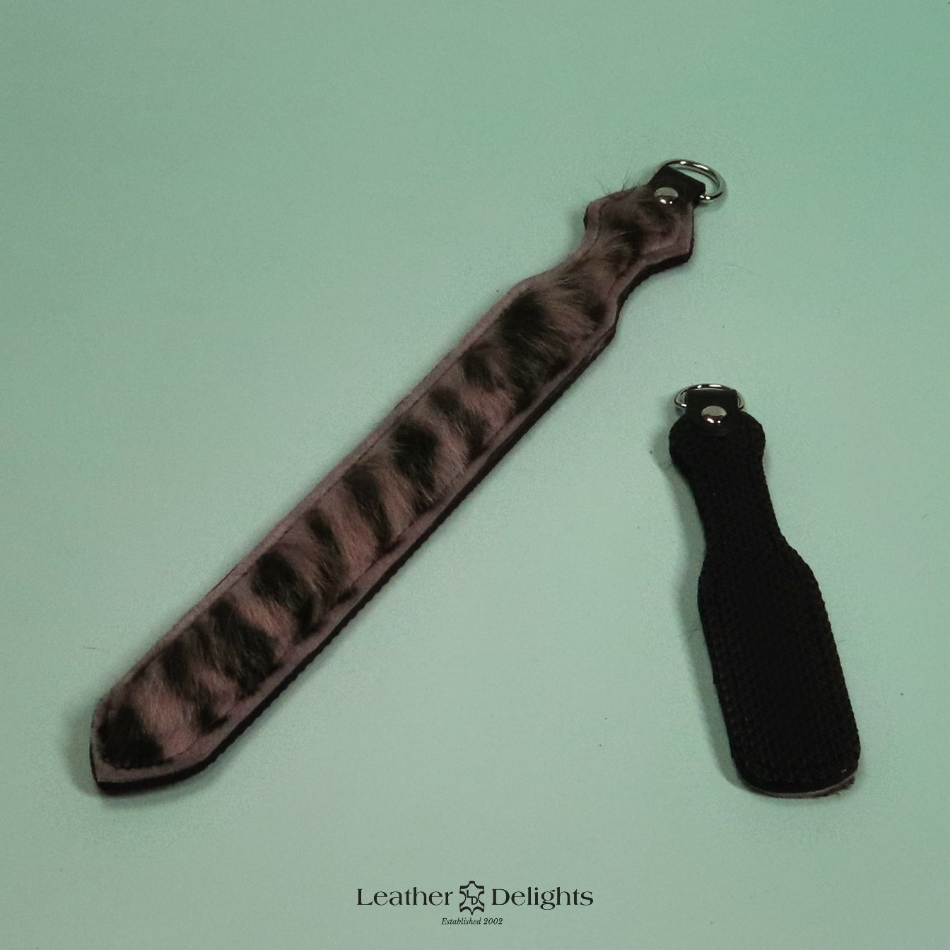Dagger - Green Zebra Patterned Sheepskin & Black Dimpled Rubber