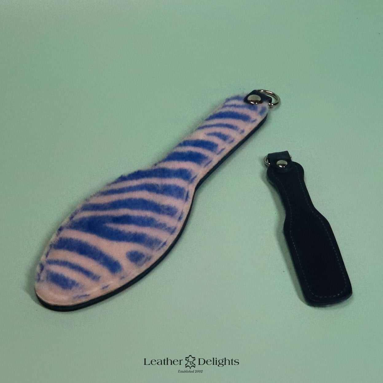 Shoe Sole - Blue Zebra Print Sheepskin & Blue Leather