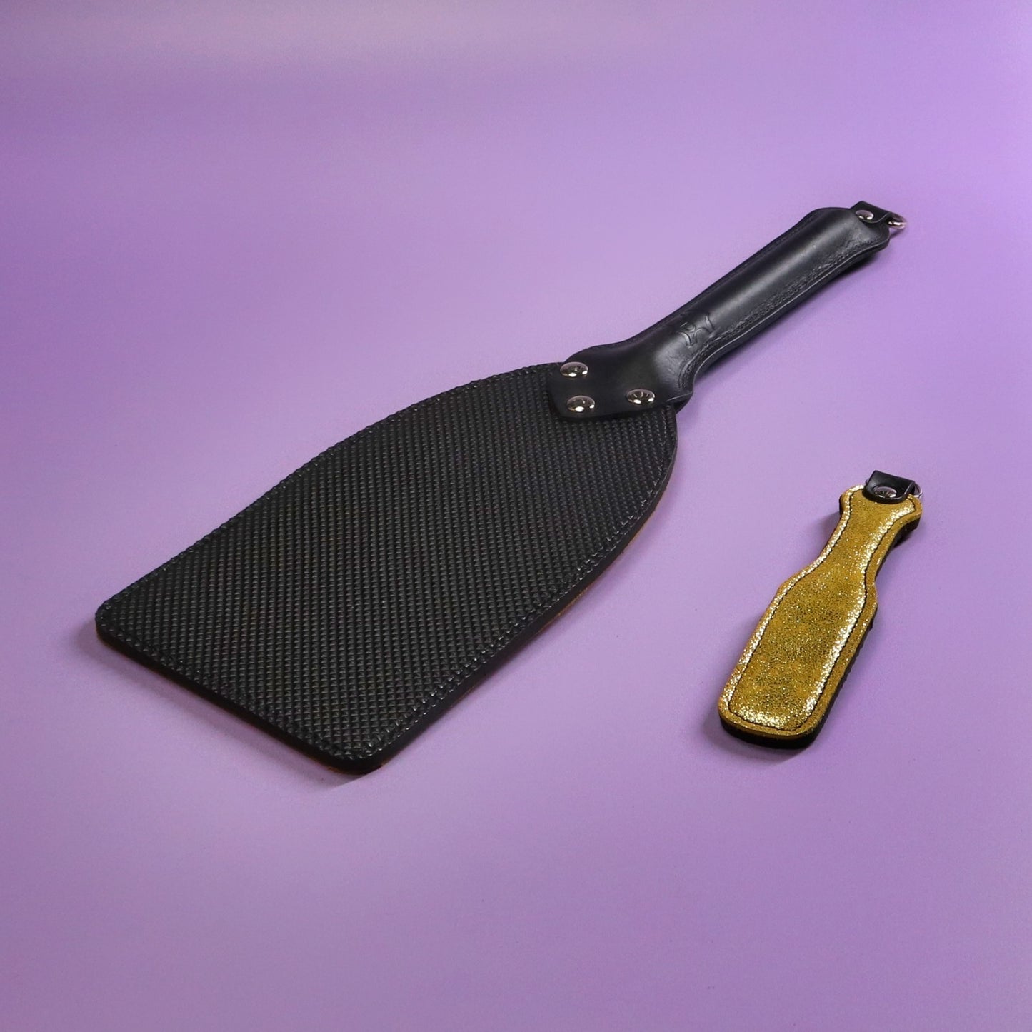 Booty Beater - Metallic Yellow Suede & Black Dimpled Rubber
