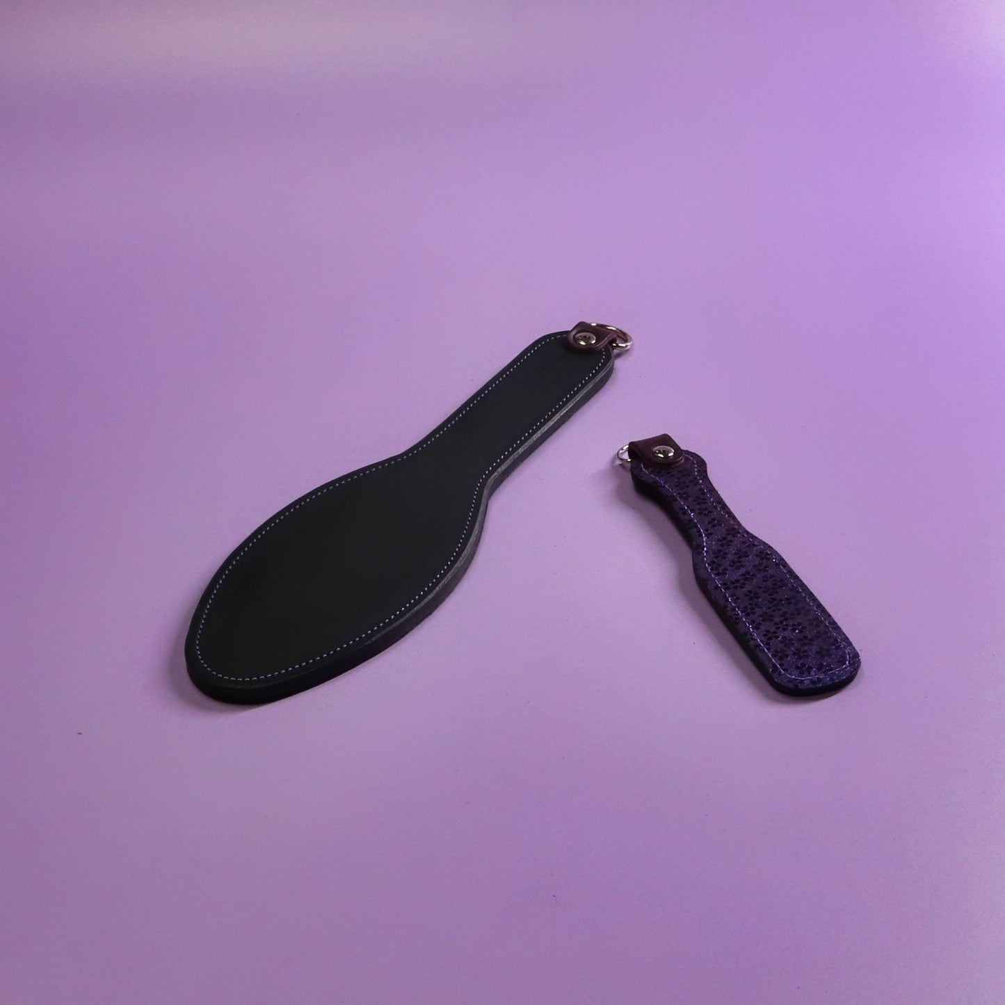 Shoe Sole - Metallic Purple Flower Patterned Suede & Black Leather