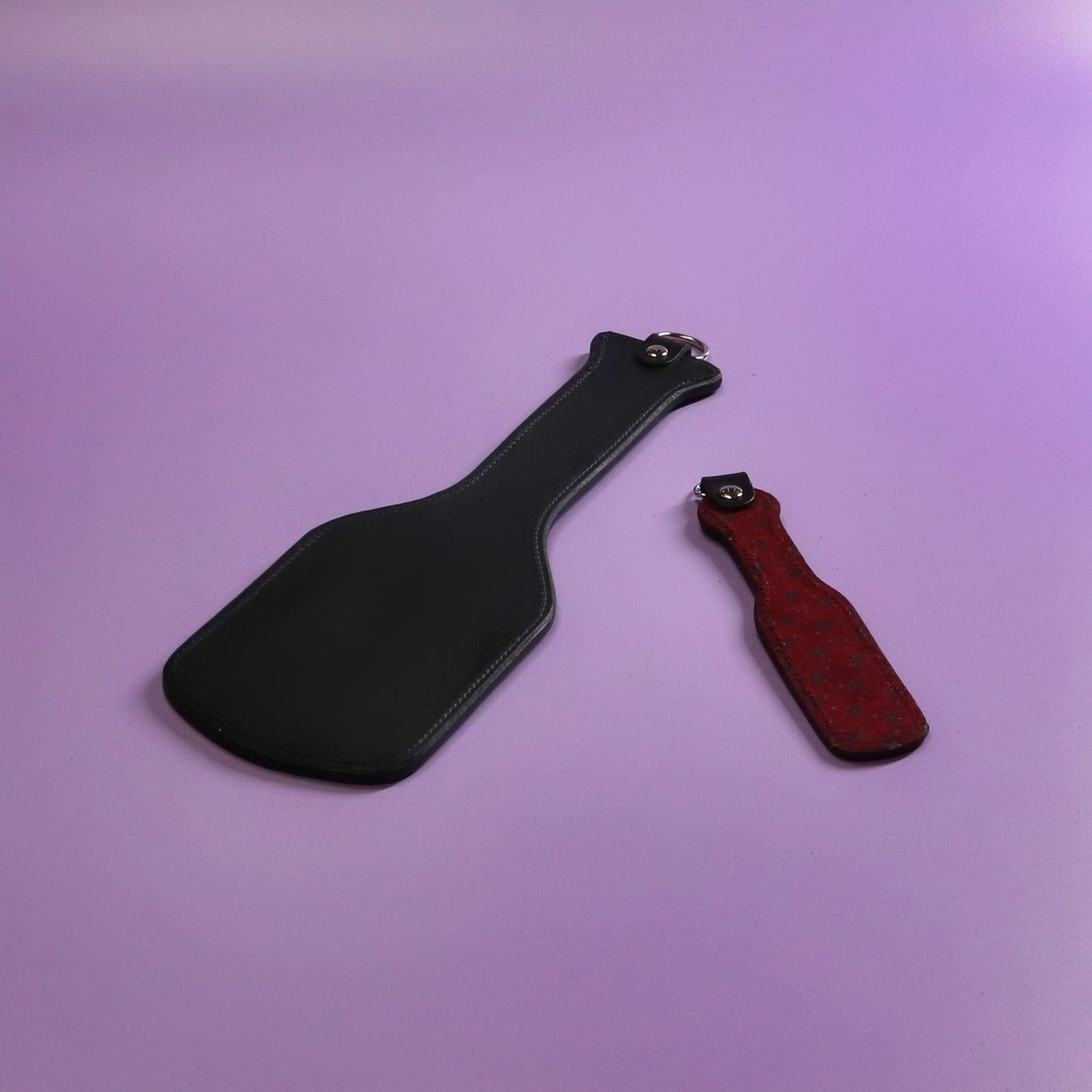 Intimidator Paddle - Red with Black Snowflake Suede & Black Leather