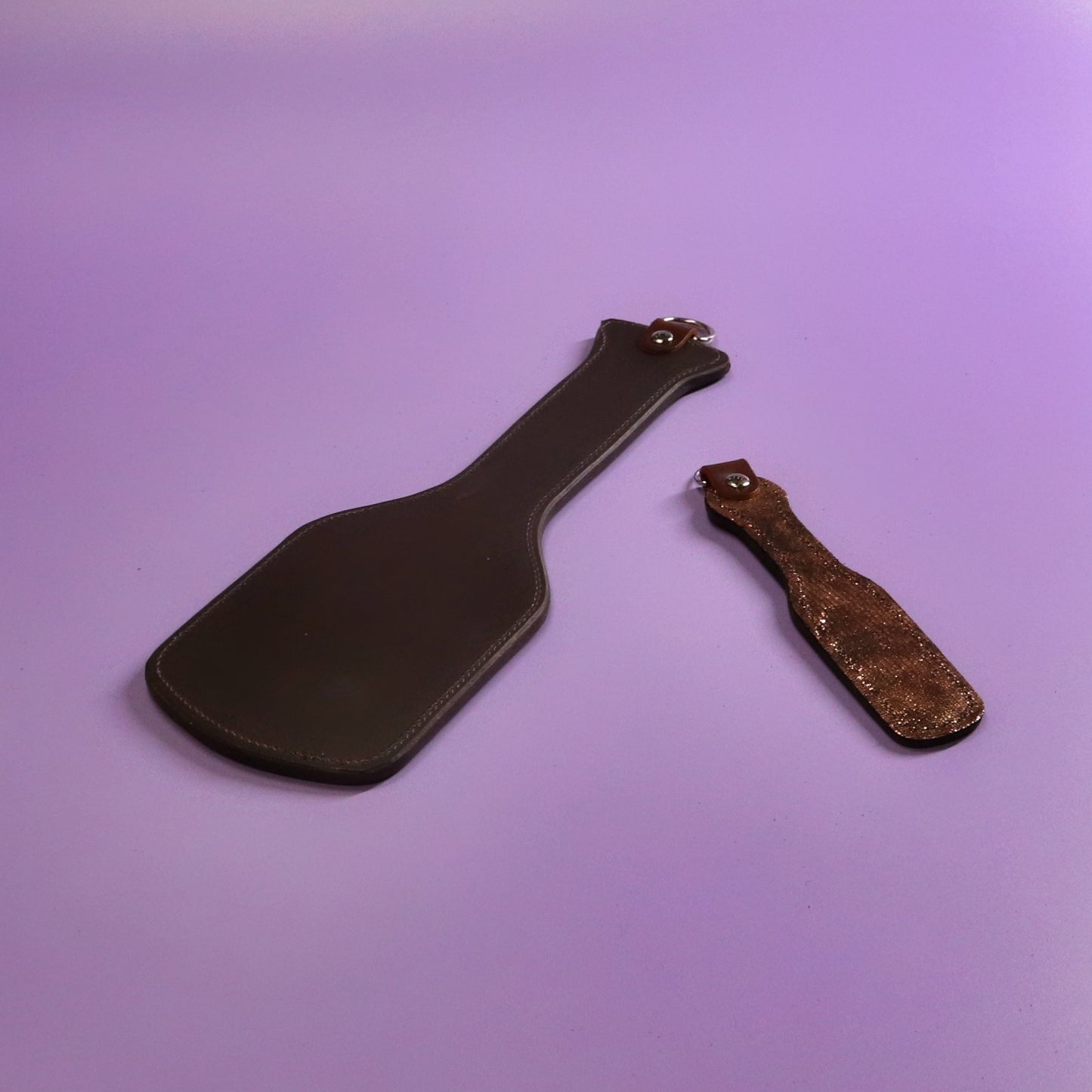 Intimidator Paddle - Metallic Bronze Leather & Brown Leather