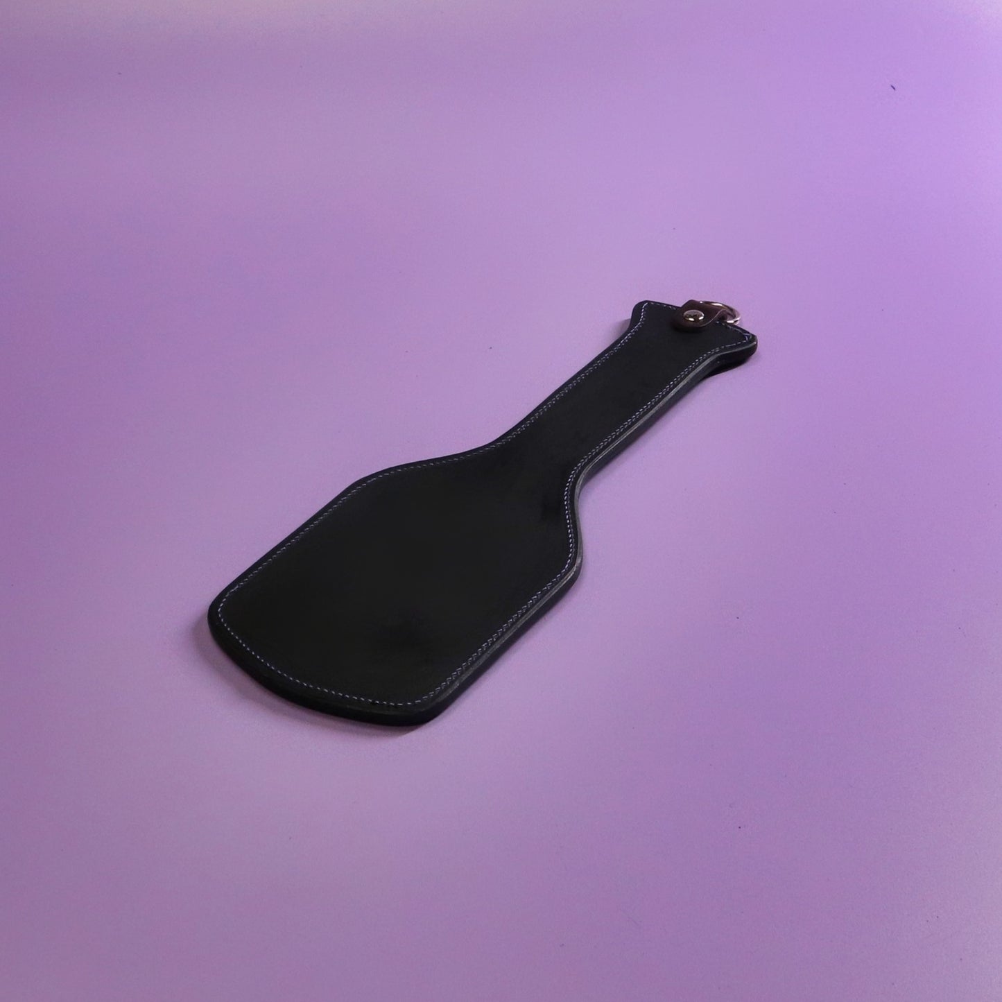 Intimidator Paddle - Metallic Purple Flower Patterned Suede & Black Leather
