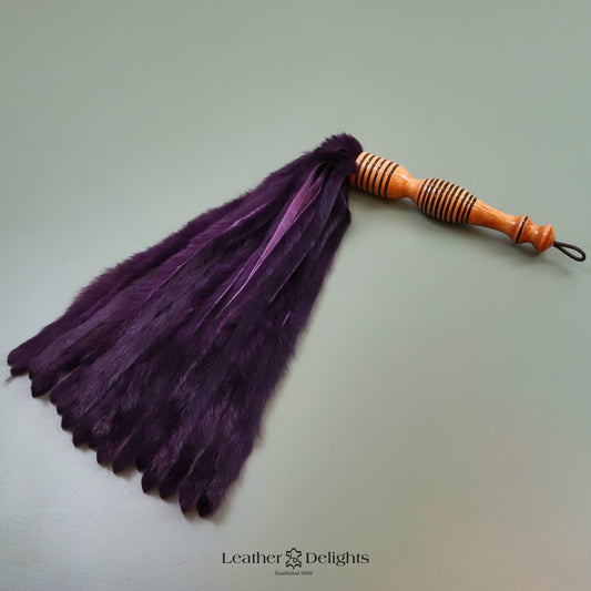 Purple Rabbit Fur Flogger