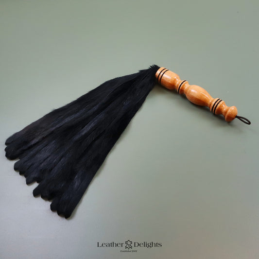 Black Rabbit Fur Flogger