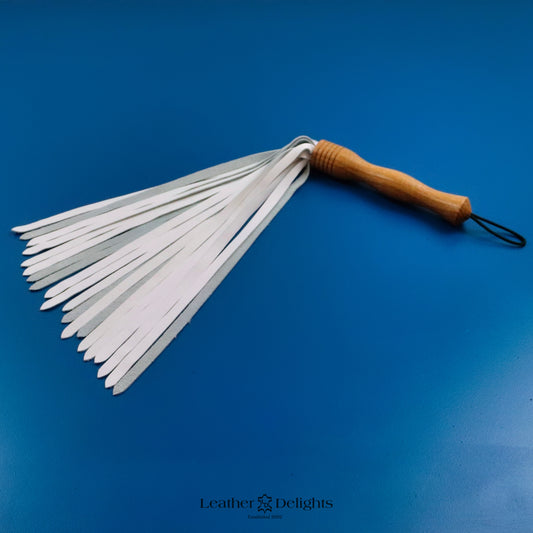 Soft White Leather Flogger