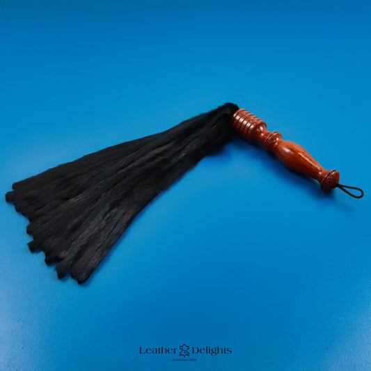 Black Rabbit Fur Flogger