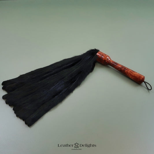 Black Rabbit Fur Flogger