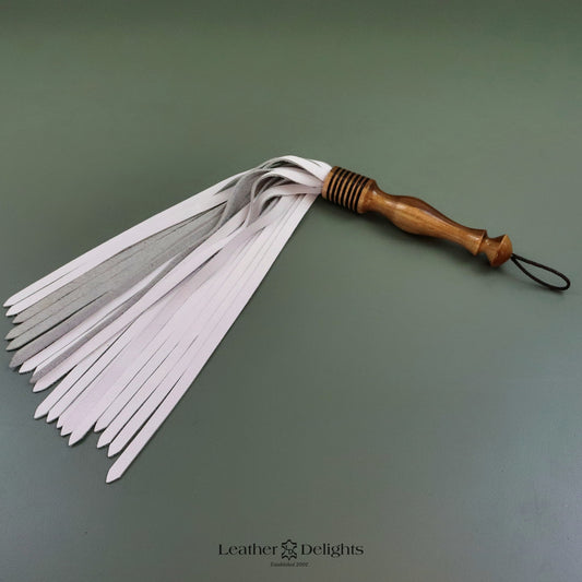 Soft White Leather Flogger