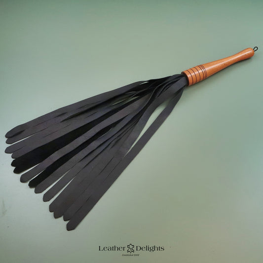Large Soft Black Leather Flogger