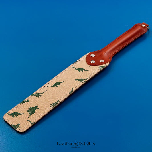 Punishment Paddle - Dinosaur Print Leather