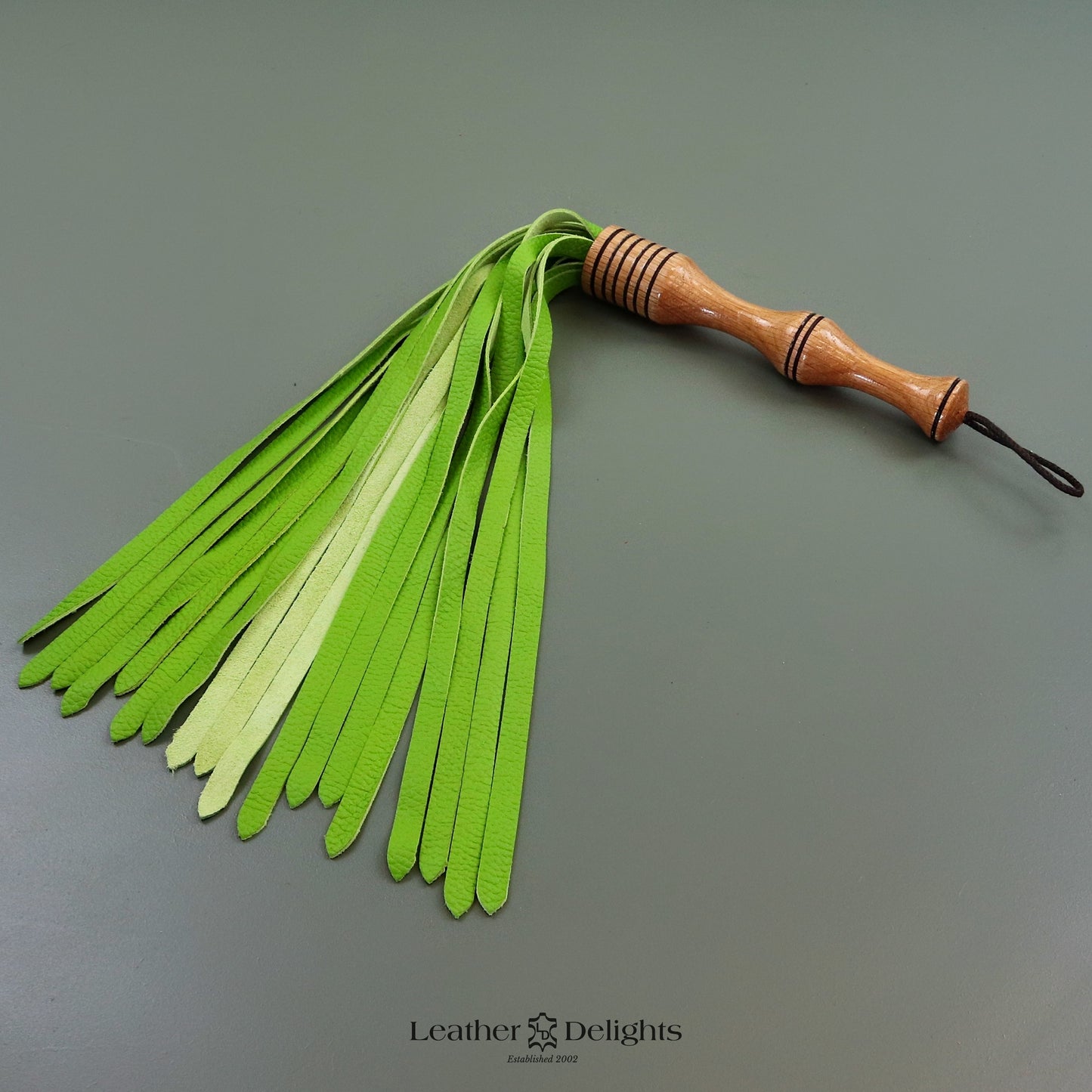 Soft Lime Green Leather Flogger