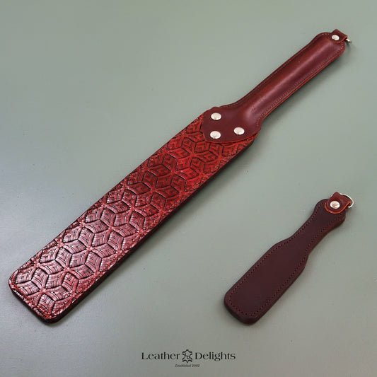 Punishment Paddle - Patterned Brown Leather