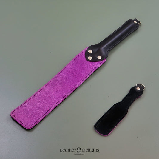 Punishment Paddle - Textured Purple Leather & Suede