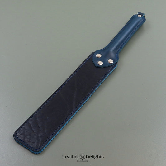 Punishment Paddle - Midnight Blue Leather & Blue Ripple Rubber