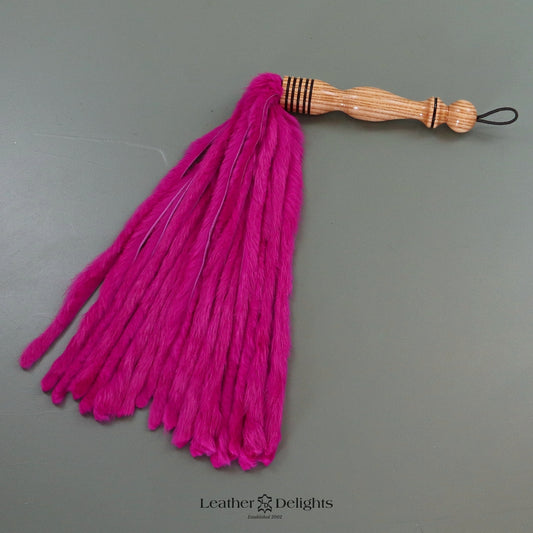 Bright Pink Rabbit Fur Flogger