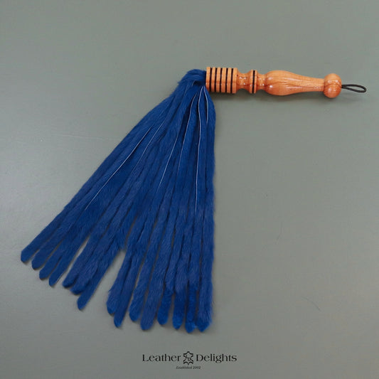 Royal Blue Rabbit Fur Flogger