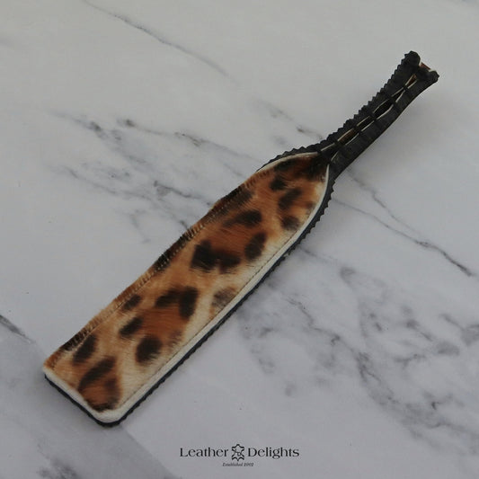 Double Cheek Slapper - Animal Print Sheepskin & Black Ripple Rubber