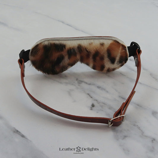 Animal Print Sheepskin Blindfold