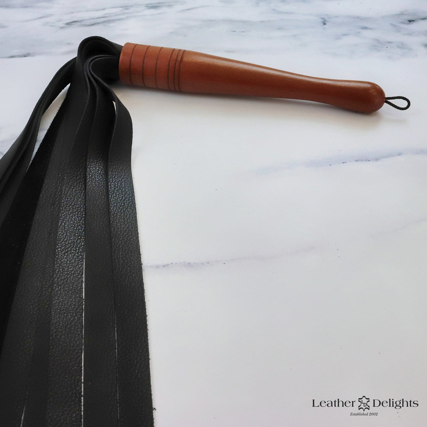 Large Soft Black Leather Flogger