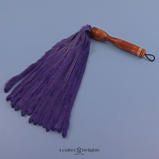 Violet Rabbit Fur Flogger