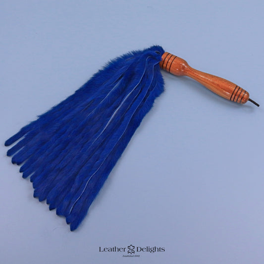 Blue Rabbit Fur Flogger