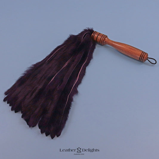 Purple Rabbit Fur Flogger