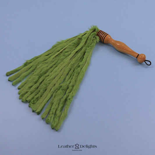 Lime Green Rabbit Fur Flogger