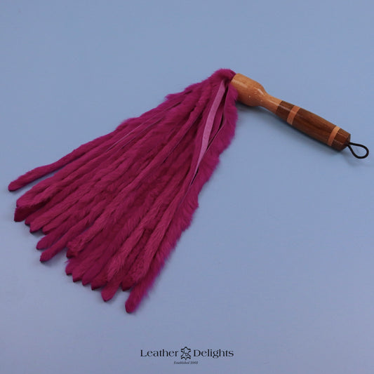 Fuscia Rabbit Fur Flogger