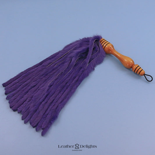 Violet Rabbit Fur Flogger