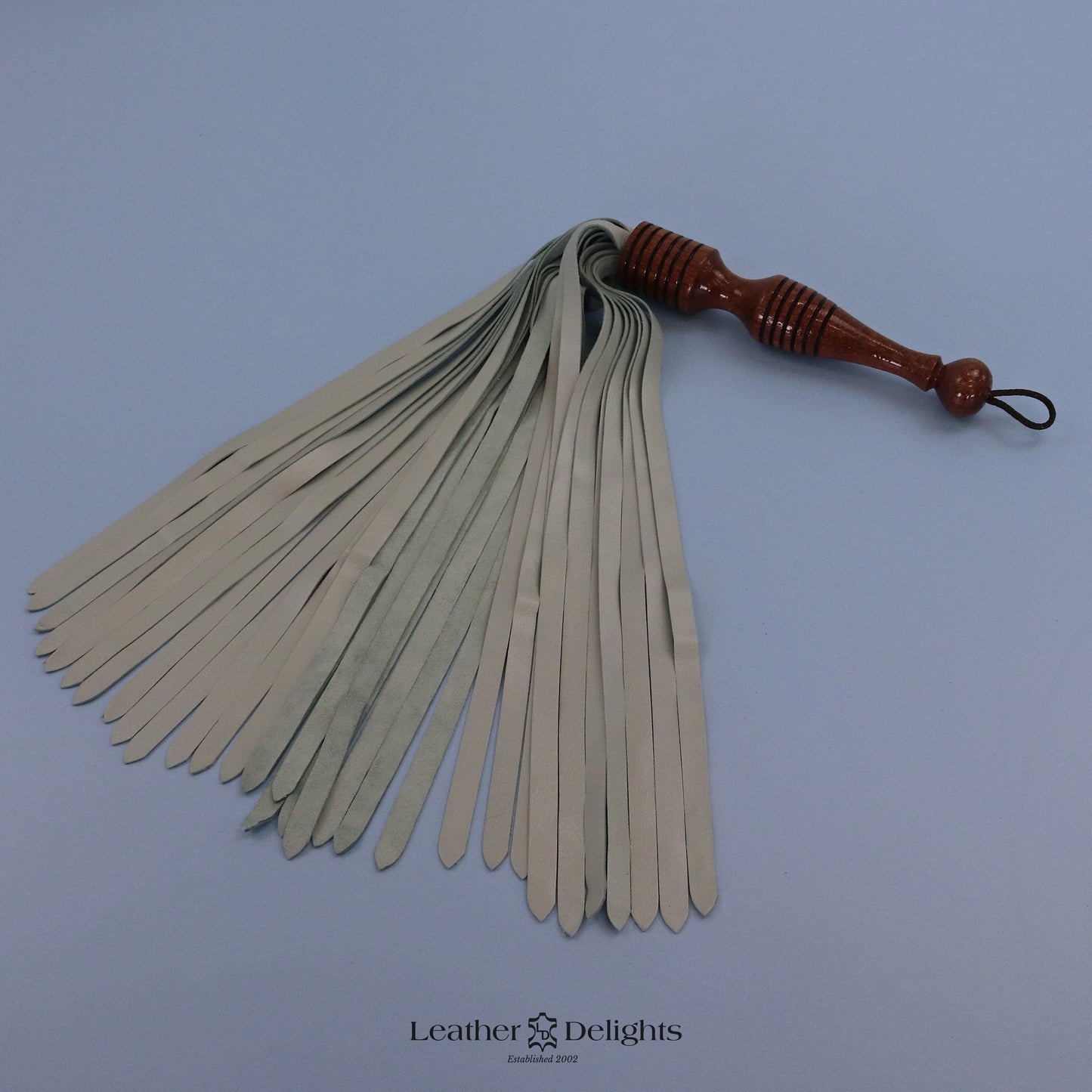 Pearlised Baby Blue Lambskin Flogger