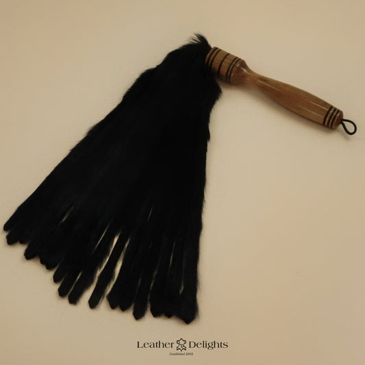 Black Rabbit Fur Flogger