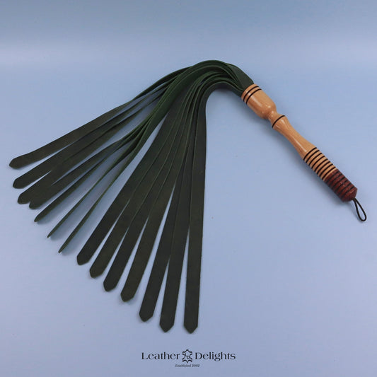 Green Pull Up Leather Flogger