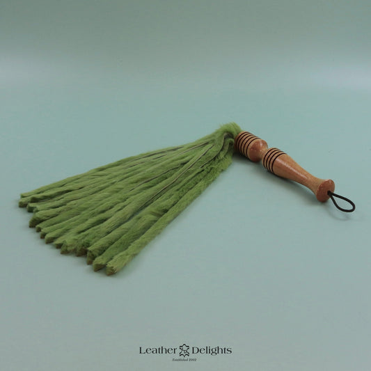 Lime Green Rabbit Fur Flogger